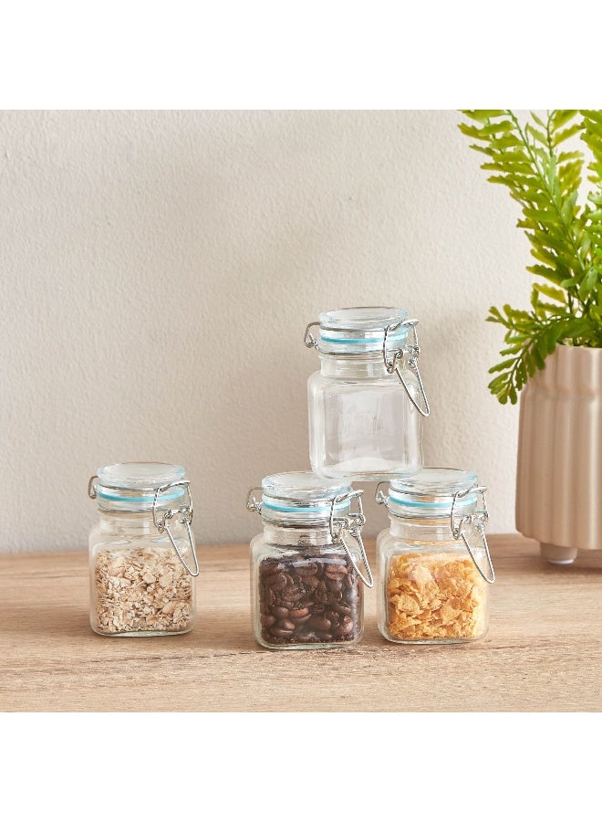 Home Box Essential 4-Piece Glass Spice Jar Set 22.3 x 8.4 x 7 cm - Image 1