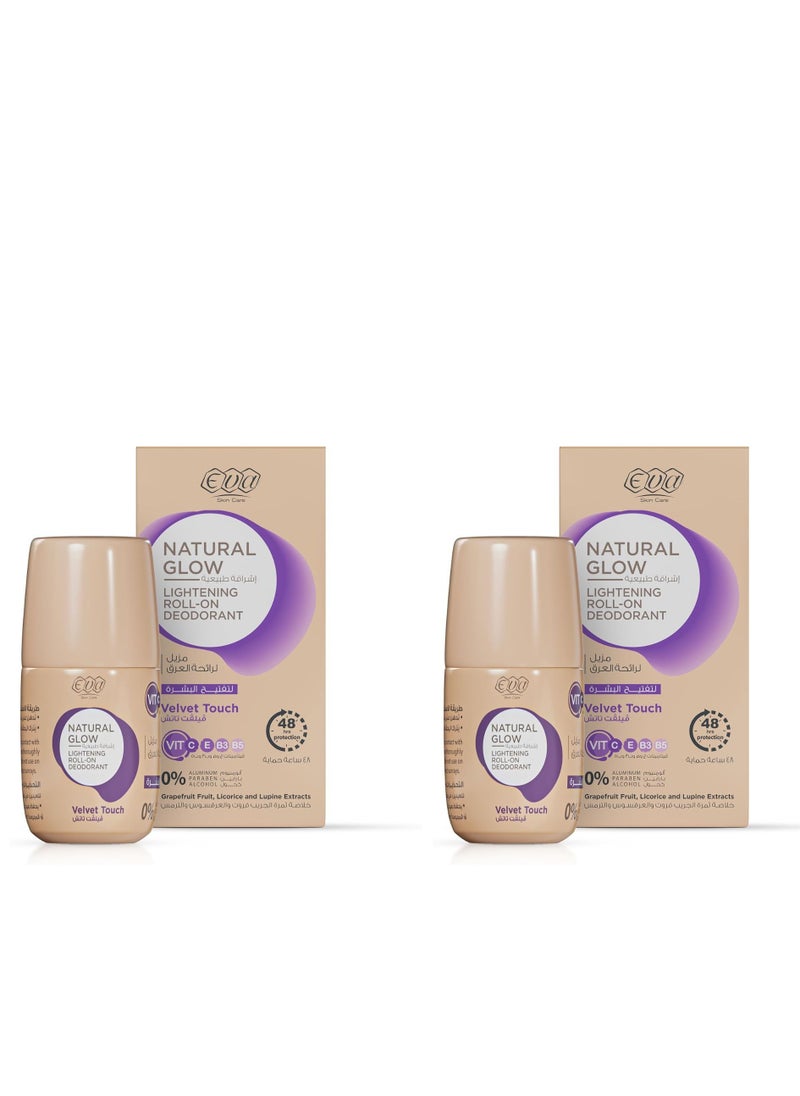 Eva Eva Skin Care Natural Glow Lightening Roll-On Deodorant - Velvet Touch 2*60 mL  - Image 1