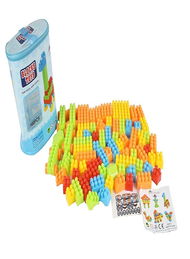 Dezva 100 Piece Classic Big Building Bricks | Large Toy Blocks | Building Bricks Set for All Ages | Boys & Girls Best Gift Toy, Block Game for Kids - Image 3