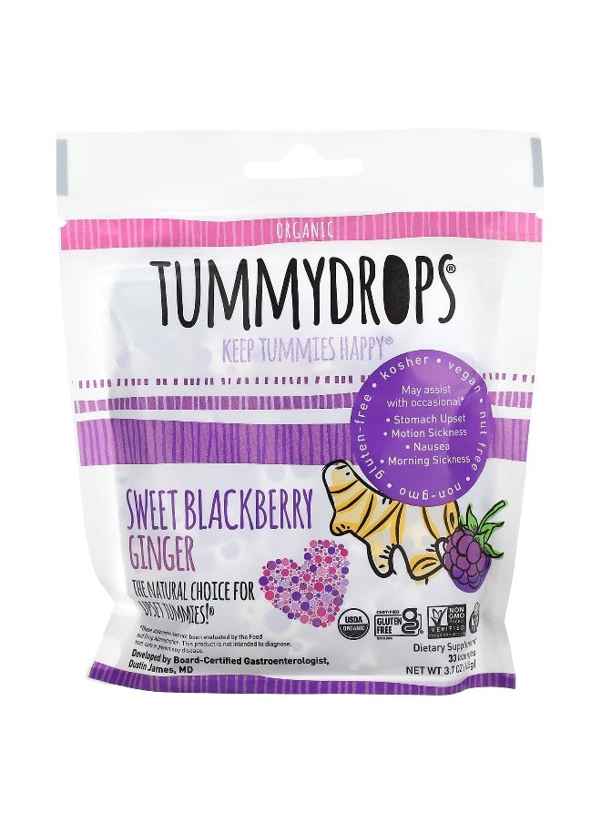 TUMMYDROPS Tummydrops, Organic Sweet Blackberry Ginger, 33 Lozenges  - Image 1