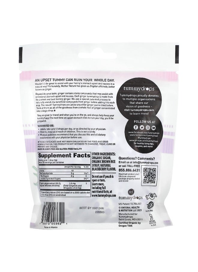 TUMMYDROPS Tummydrops, Organic Sweet Blackberry Ginger, 33 Lozenges  - Image 2