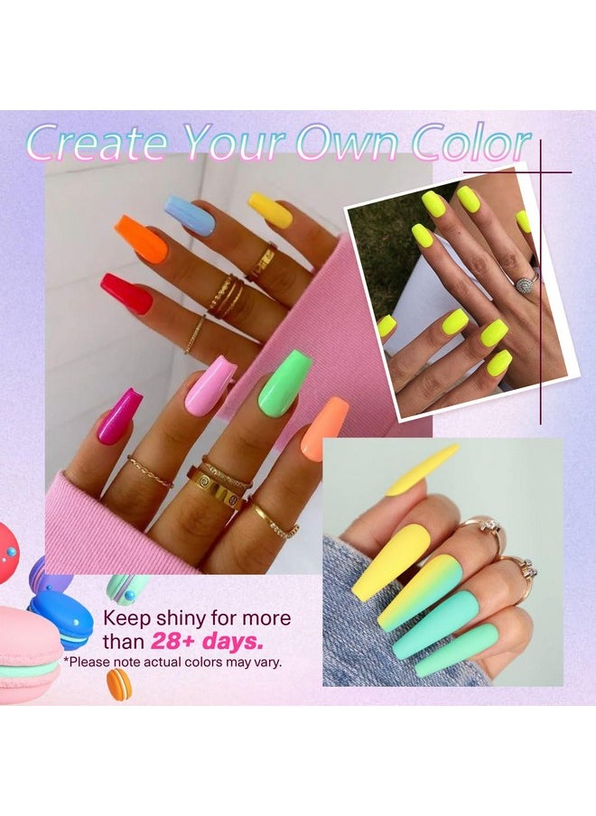 AZUREBEAUTY 170Pcs Dip Nails Powder Starter Kit 36 Summer Blue Yellow Pink Neon Color Dipping Powder Nail Kit With Essential Dip Liquid Set For French Nail Art Manicure Salon Diy Home  - Image 5