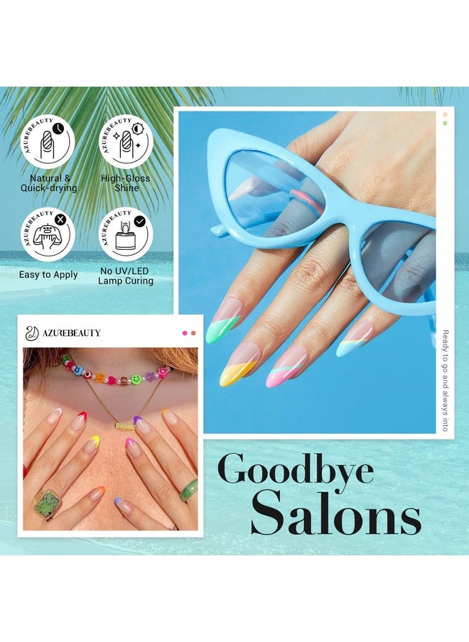 AZUREBEAUTY 170Pcs Dip Nails Powder Starter Kit 36 Summer Blue Yellow Pink Neon Color Dipping Powder Nail Kit With Essential Dip Liquid Set For French Nail Art Manicure Salon Diy Home  - Image 3