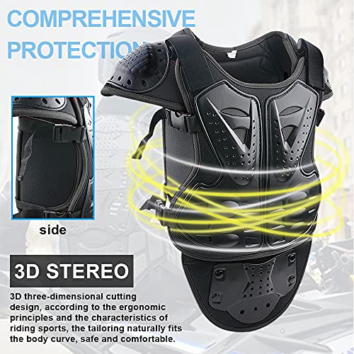 StarknightMT Upgraded Kids Motorcycle Armor Suit Teen Dirt Bike Gear Riding Protective Set for Cycling, Skateboarding, Skiing, Skating, Off-Road (Black) - Image 5