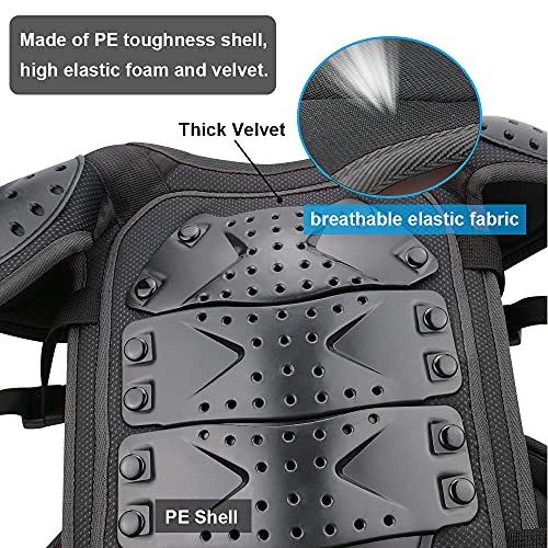 StarknightMT Upgraded Kids Motorcycle Armor Suit Teen Dirt Bike Gear Riding Protective Set for Cycling, Skateboarding, Skiing, Skating, Off-Road (Black) - Image 3