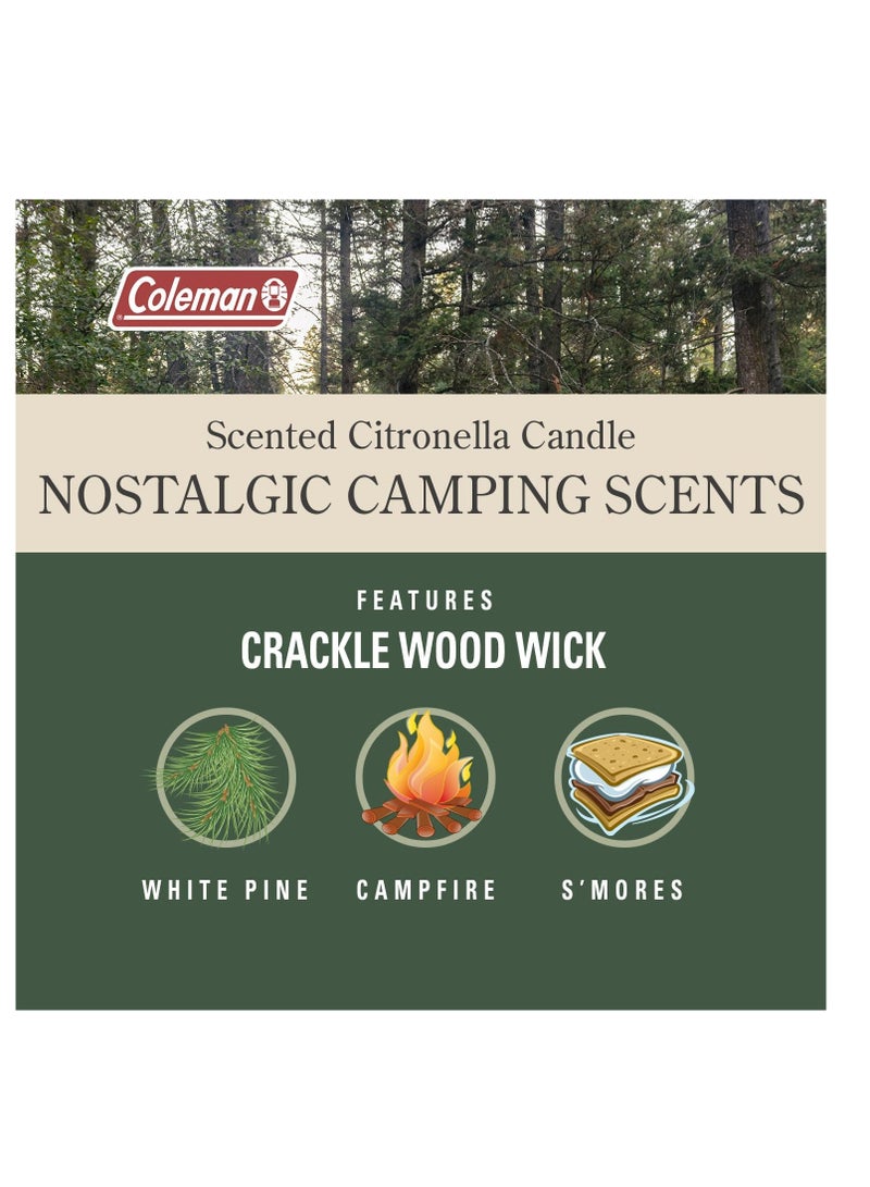 Coleman Coleman Pine Scented Citronella Candle with Wooden Crackle Wick - 6 oz Tin - Image 3