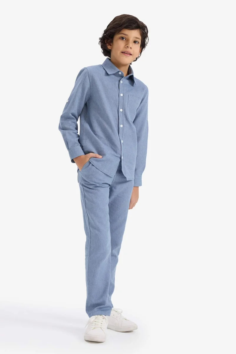 ديفاكتو Regular Fit Straight Leg Trousers