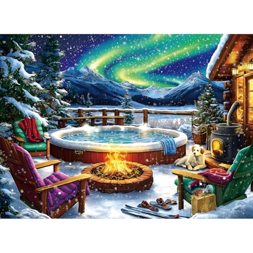 MINIWAN Northern Lights Puzzle 500 Piece Jigsaw Puzzles for Adults Vivid Imagery Impossible Hard Difficult Challenging Puzzle Unique Ideal for Relaxation and Family Fun - Image 1