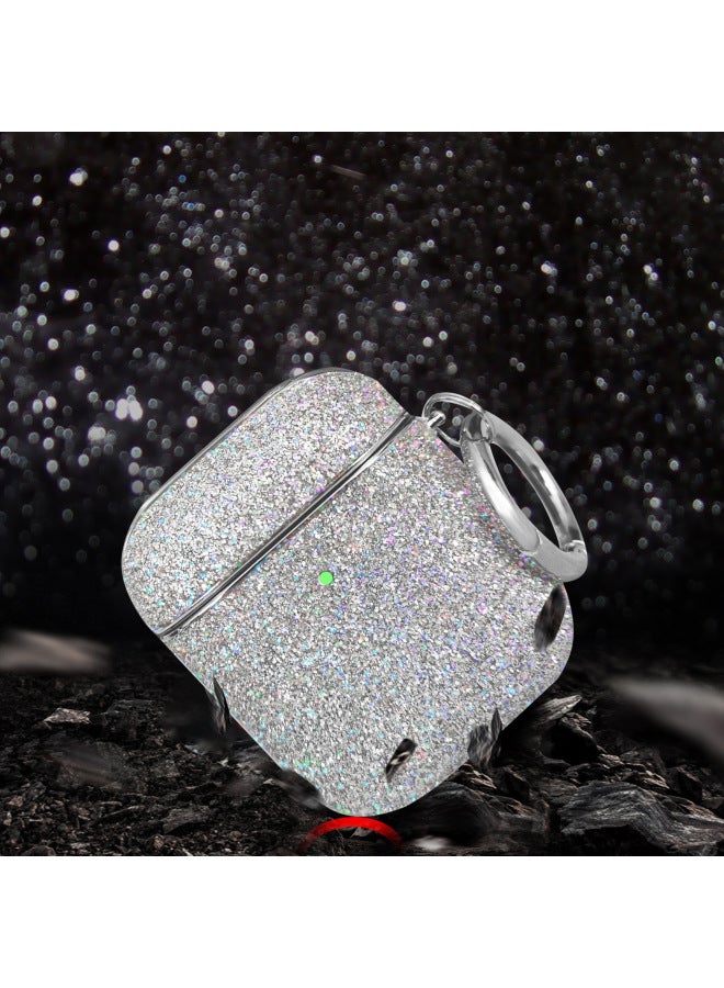 For Apple Headset Protective Case Airpodspro/2/3 Electroplated Bluetooth Headset Cover Stick Flash Powder Diamond Hard Shell-Color:Rose Gold-Applicable Model:airpods Pro 2 - Image 4