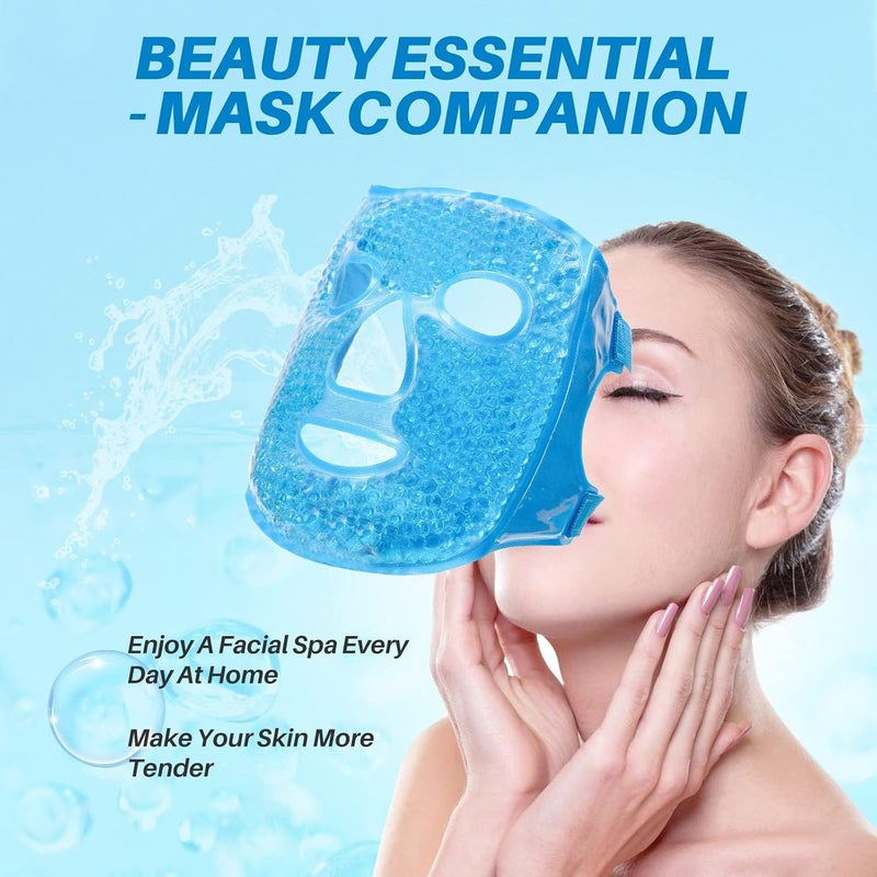 candyfouse Ice Pack Cold Face Eye Masks Reduce Face Puff, Dark Circles, Reusable Cold Hot Gel Face Eye Mask, Suitable for Women Facial SPA, Ice Face Mask for Sleeping, Headaches (Blue) - Image 4