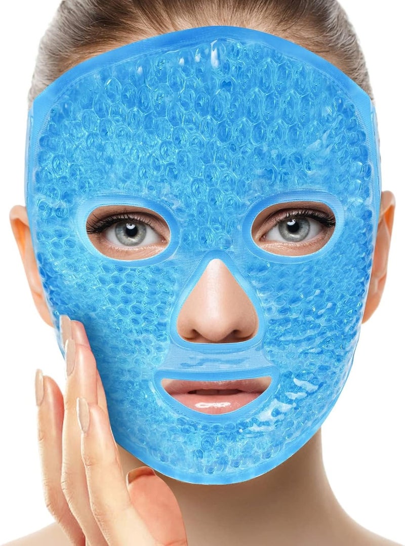 candyfouse Ice Pack Cold Face Eye Masks Reduce Face Puff, Dark Circles, Reusable Cold Hot Gel Face Eye Mask, Suitable for Women Facial SPA, Ice Face Mask for Sleeping, Headaches (Blue) - Image 1
