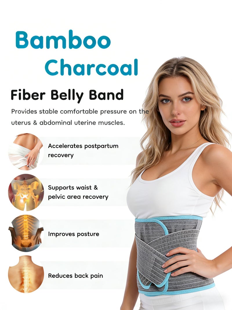 Dr.isla Dr. Isla Postpartum Belly Band for Natural & C-Section Recovery, 4-in-1 Abdominal Compression Binder with Back Support, Bamboo Charcoal Fiber, Seamless Adjustable Beltï¼ˆS) - Image 3