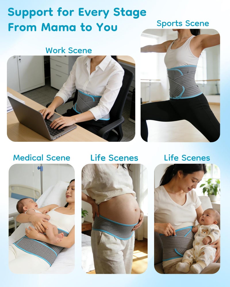 Dr.isla Dr. Isla Postpartum Belly Band for Natural & C-Section Recovery, 4-in-1 Abdominal Compression Binder with Back Support, Bamboo Charcoal Fiber, Seamless Adjustable Beltï¼ˆS) - Image 4