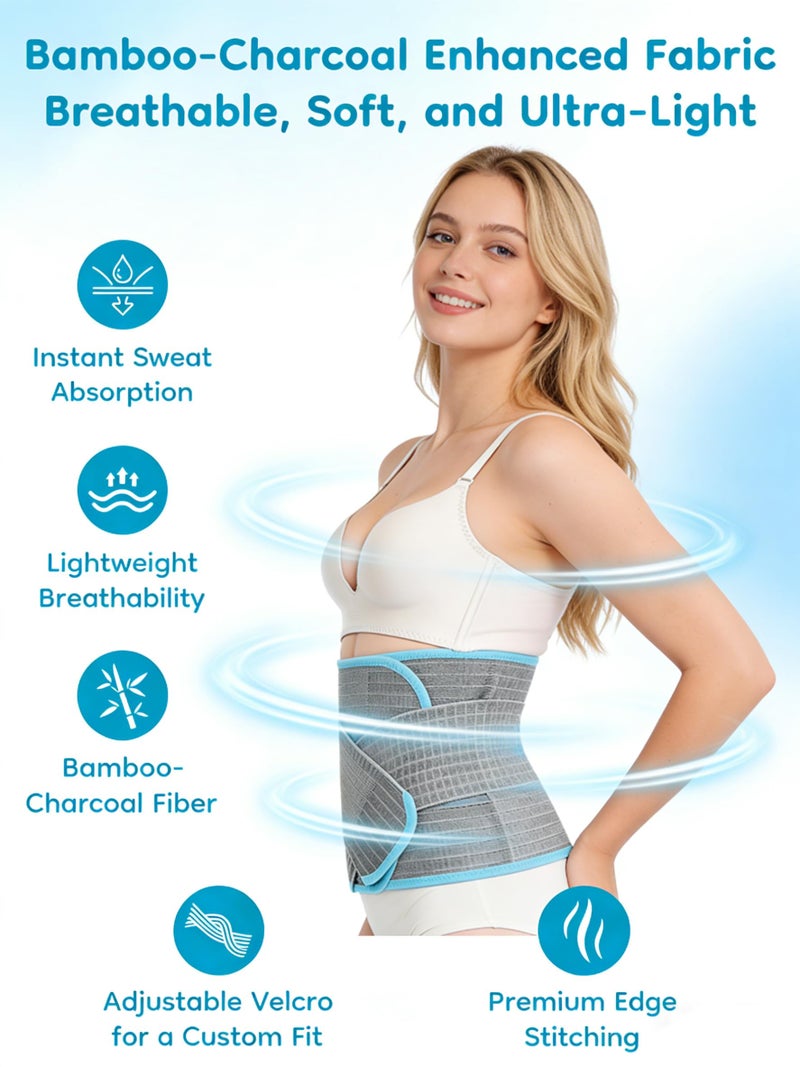 Dr.isla Dr. Isla Postpartum Belly Band for Natural & C-Section Recovery, 4-in-1 Abdominal Compression Binder with Back Support, Bamboo Charcoal Fiber, Seamless Adjustable Beltï¼ˆS) - Image 2