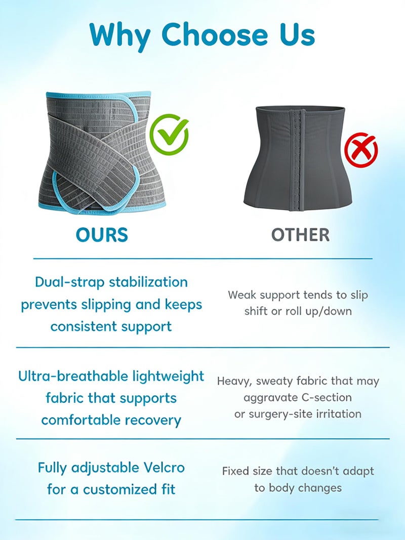Dr.isla Dr. Isla Postpartum Belly Band for Natural & C-Section Recovery, 4-in-1 Abdominal Compression Binder with Back Support, Bamboo Charcoal Fiber, Seamless Adjustable Beltï¼ˆS) - Image 5