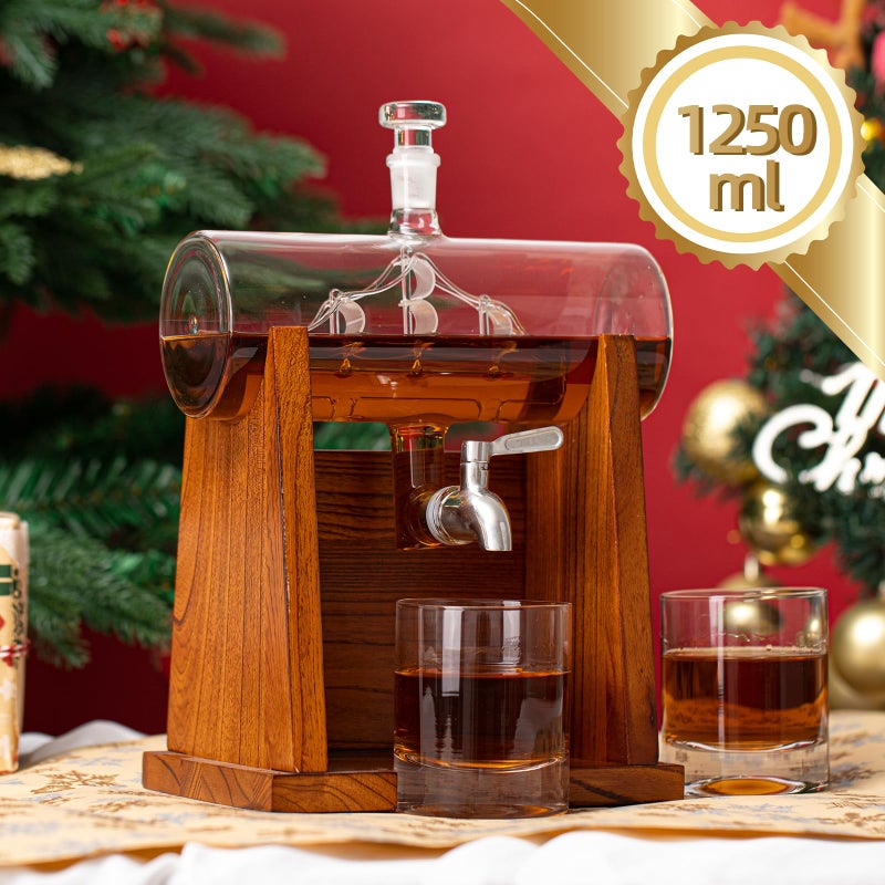 Jillmo Whiskey Decanter Sets for Men, 1250ml Decanter Set with 2 Whiskey Glasses, Ideal Bourbon Gifts for Men - Image 5