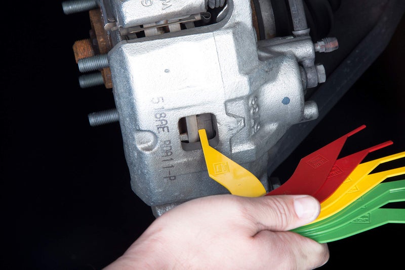 Steelman 8-Piece Brake Lining Thickness Gauge Set for Mechanics, Use with Disc and Drum Brake Pads, Color-Coded, Steel, Stamped Metric and SAE Callouts - Image 5