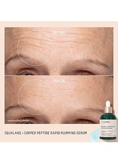 BIOSSANCE Biossance Squalane + Copper Peptide Rapid Plumping Serum. Powerfully Hydrating Face Serum that Instantly Plumps and Firms with Collagen Boosting Copper Peptides, 1.69 fl oz  - Image 3