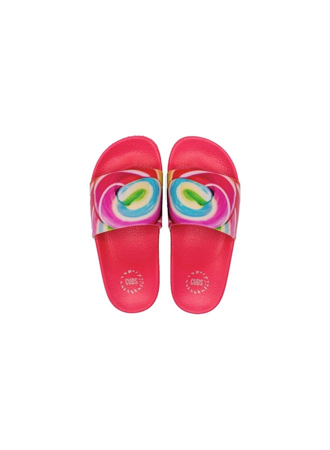 CUBS Candy Print Everyday Wear Eco-Friendly Pvc Slides For Girls Lightweight Easy To Wash And Anti-Slip Soles - Image 2