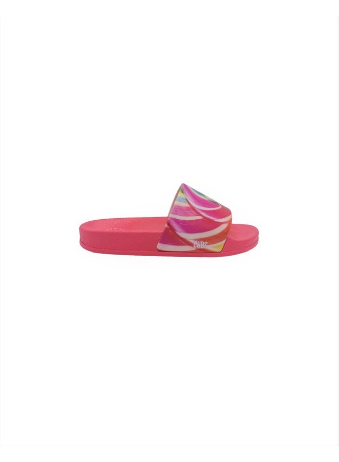 CUBS Candy Print Everyday Wear Eco-Friendly Pvc Slides For Girls Lightweight Easy To Wash And Anti-Slip Soles - Image 3