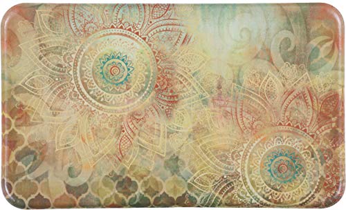J&V TEXTILES Anti Fatigue Cushioned Comfort Mat, Ergonomically Durable, Supportive, Padded, Thick and Washable, Stain-Resistant, Kitchen, Garage, Office Standing Desk Mats (Boho Study Floral)* - Image 1