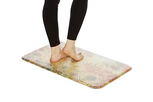 J&V TEXTILES Anti Fatigue Cushioned Comfort Mat, Ergonomically Durable, Supportive, Padded, Thick and Washable, Stain-Resistant, Kitchen, Garage, Office Standing Desk Mats (Boho Study Floral)* - Image 2