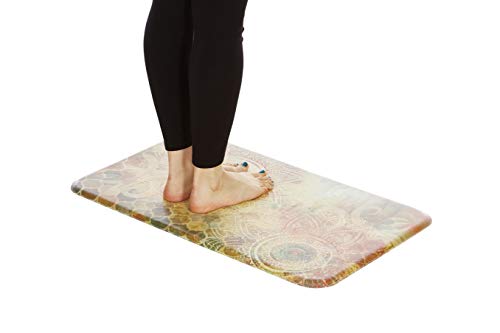 J&V TEXTILES Anti Fatigue Cushioned Comfort Mat, Ergonomically Durable, Supportive, Padded, Thick and Washable, Stain-Resistant, Kitchen, Garage, Office Standing Desk Mats (Boho Study Floral)* - Image 5