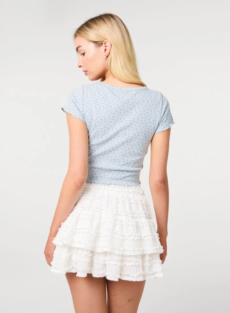 بينك فانيلا Ditsy Print T-Shirt