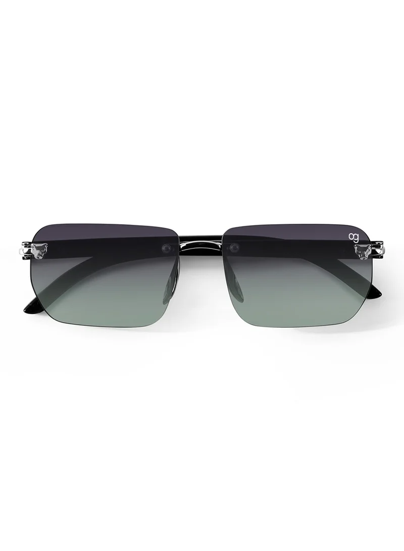Woggles  Raze Green Rimless Rectangle Sunglasses |Men & Women|100% UV Protection  | Best Price UAE