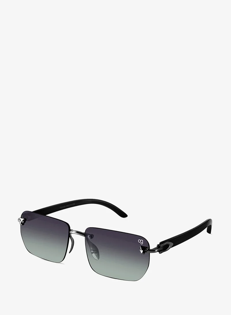 Woggles Raze Green Rimless Rectangle Sunglasses |Men & Women|100% UV Protection