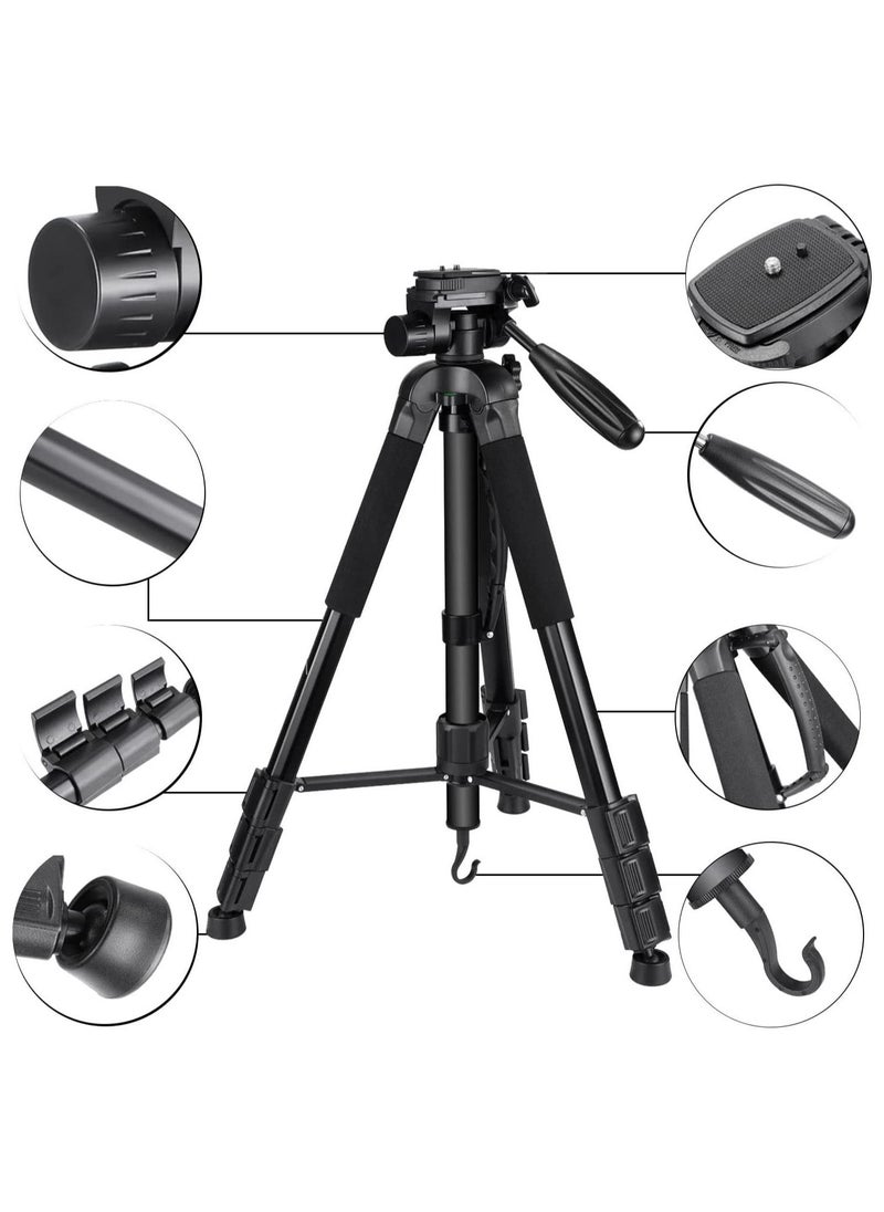 Coopic - COOPIC T800 2 In 1 69.5 inches/176.5 centimeters Aluminium Alloy Camera Tripod Monopod with 3-Way Swivel Pan Head,Bag for DSLR Camera,DV Video Camcorder,Load up to 8.8 pounds/4 kilograms - Image 1