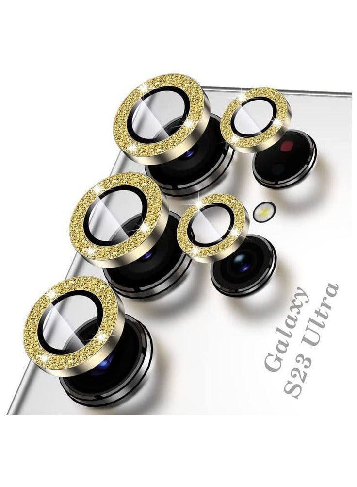 ELTRAZONE حامي عدسة كاميرا سامسونج جالاكسي S23 ألترا، واقي شاشة كاميرا زجاجي مقسى مع غطاء عدسة حلقة معدنية فردية - Image 1