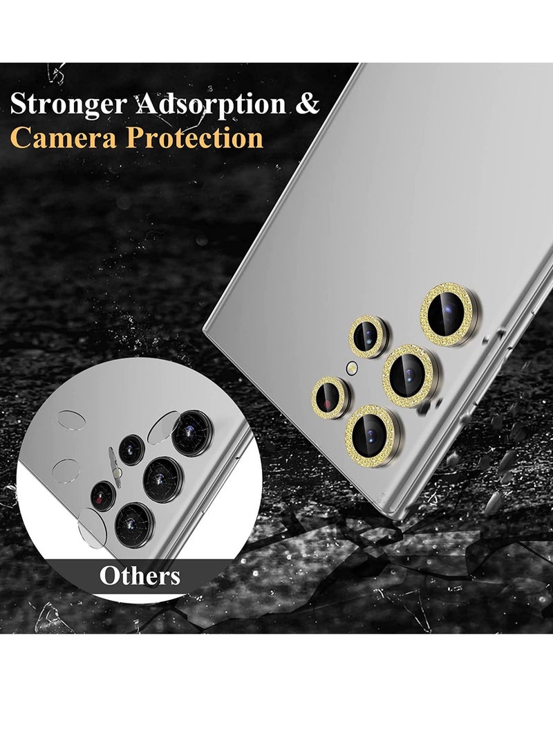 ELTRAZONE حامي عدسة كاميرا سامسونج جالاكسي S23 ألترا، واقي شاشة كاميرا زجاجي مقسى مع غطاء عدسة حلقة معدنية فردية - Image 3