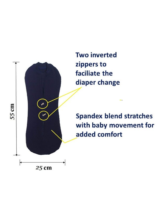 MammaChamp POD/Swaddle/Sleeping Bag/Sack for NewbornBaby 0-6 Months (Blue+White) - Image 2