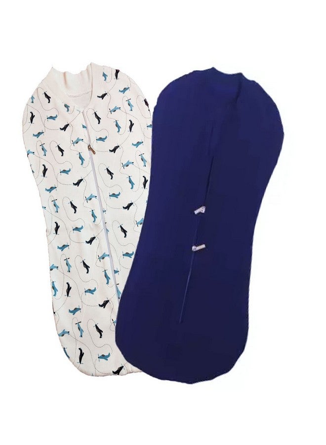 MammaChamp POD/Swaddle/Sleeping Bag/Sack for NewbornBaby 0-6 Months (Blue+White) - Image 1