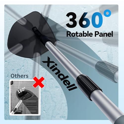 X XINDELL أداة تنظيف الزجاج الأمامي XINDELL - مجموعة تنظيف نوافذ داخلية للسيارة قابلة للتمديد مع دوران 360°، 4 وسادات من قماش الميكروفايبر مع لاصق فيلكرو، ممسحة زجاجية للزجاج الأمامي، والشاحنات، والسيارات الرياضية متعددة الاستخدامات، والمركبات الترفيهية، ونوافذ المنزل - Image 2