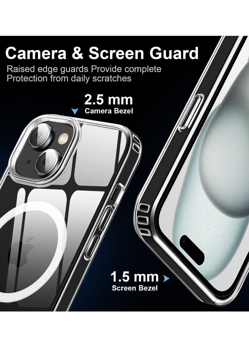 YoYoTech - iPhone 15 MagSafe Case Supports MagSafe Charging Drop-Proof Strong Grade Protection Anti Yellowing Anti Scratch Slim Thin Magnetic Cover Clear - Image 1