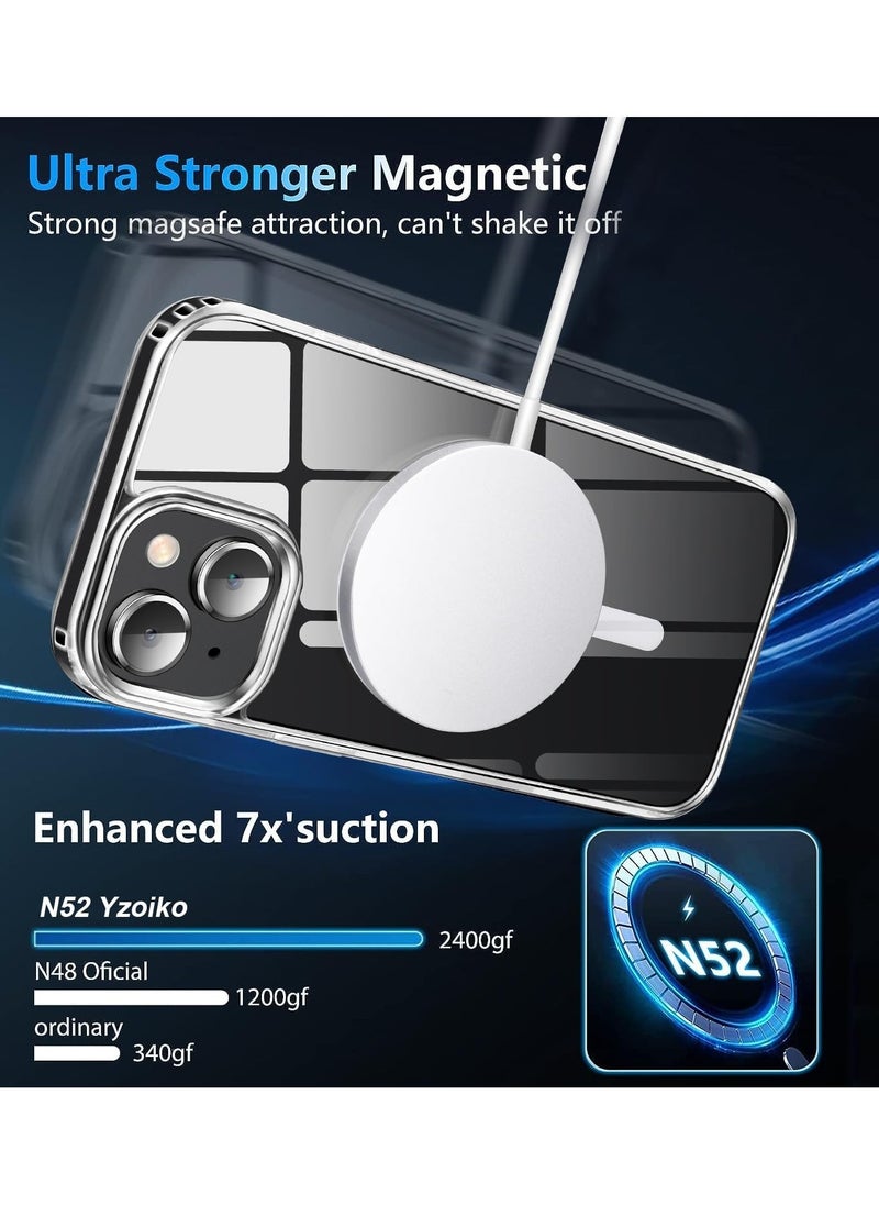 YoYoTech - iPhone 15 MagSafe Case Supports MagSafe Charging Drop-Proof Strong Grade Protection Anti Yellowing Anti Scratch Slim Thin Magnetic Cover Clear - Image 1
