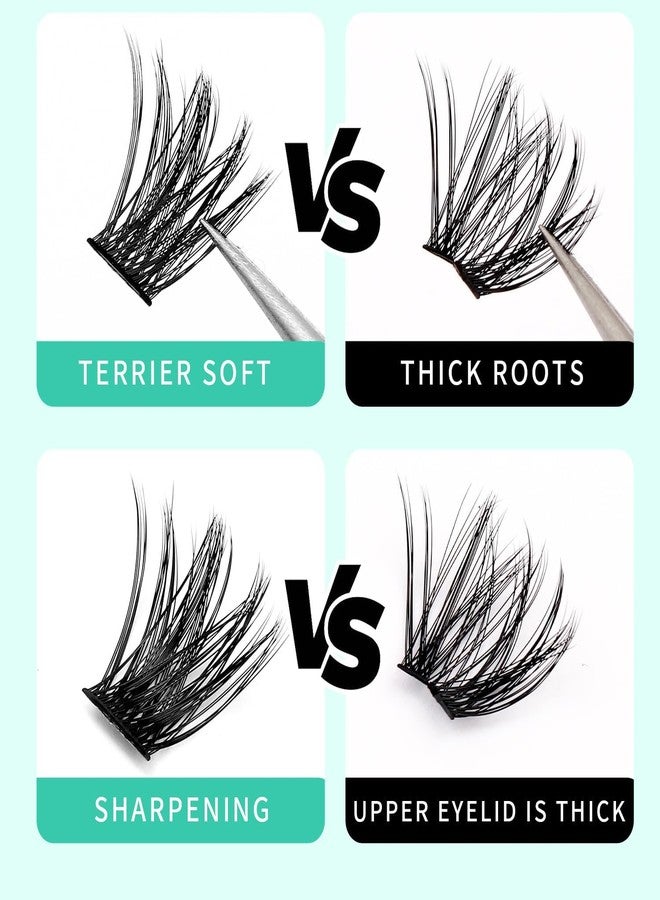 Bodermincer 120 Clusters/box Wide Cluster 3D Effect Glue Bonded Cluster Eyelashes Individual Eyelash Extension Eyelashes Bunches False Eyelashes Home Eyelash Extension (16MM) - Image 4