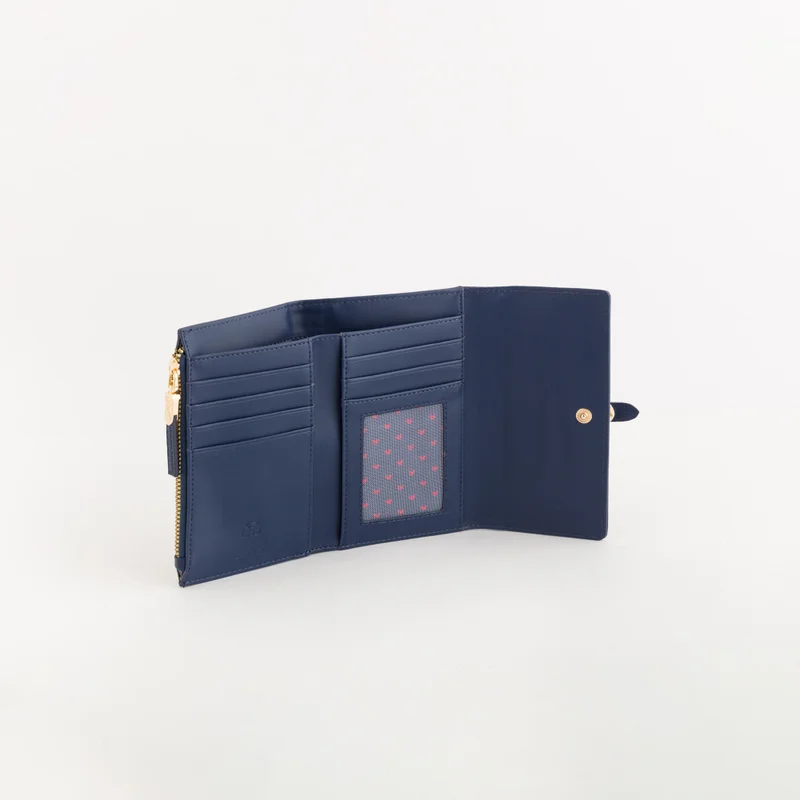 CARPISA Women's Leather Wallet Dalia Wallet V3 Navy Blue