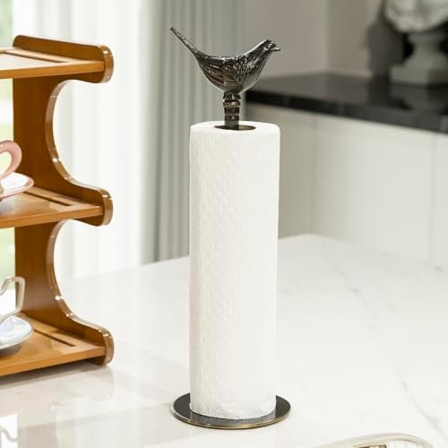 YACSNBF 1 Luxurious Brass Paper Towel Holder countertop (Black) - Image 2