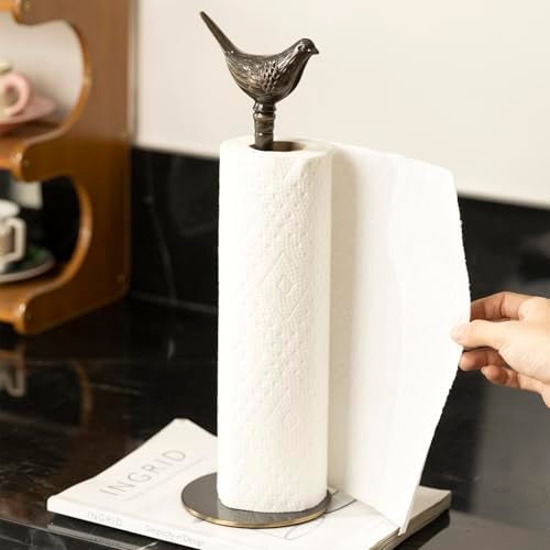 YACSNBF 1 Luxurious Brass Paper Towel Holder countertop (Black) - Image 3