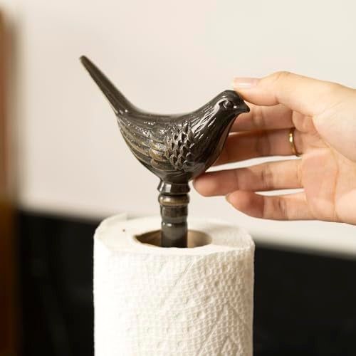 YACSNBF 1 Luxurious Brass Paper Towel Holder countertop (Black) - Image 5