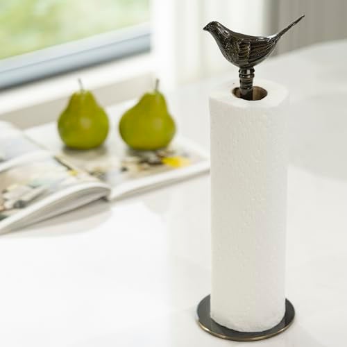 YACSNBF 1 Luxurious Brass Paper Towel Holder countertop (Black) - Image 4
