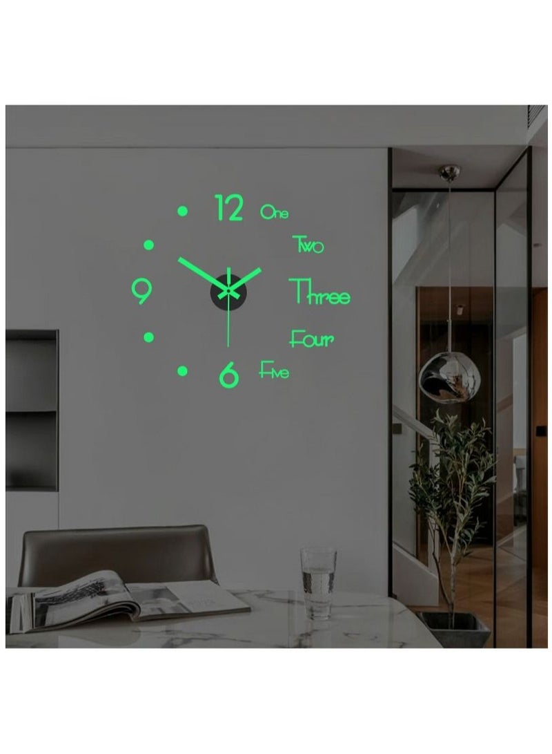 Wall Clock Luminous Digital Clock DIY Silent Wall Clock 40cm - Image 2