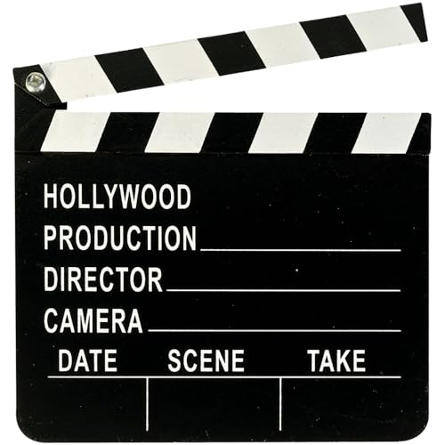 Amscan Premium Wooden Hollywood Directors Clapboard with Black White Finish 7 x 8 1 Pc Perfect for Aspiring Filmmakers and Movie Enthusiasts - Image 1