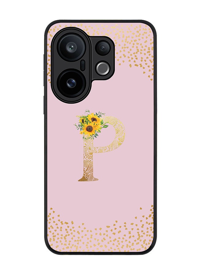 Stylizedd For vivo X200 FE / S30 Pro mini Case,Slim fit Camera Protection, Shockproof Thin Phone cover  - Custom Floral Monogram - P  (Pink )