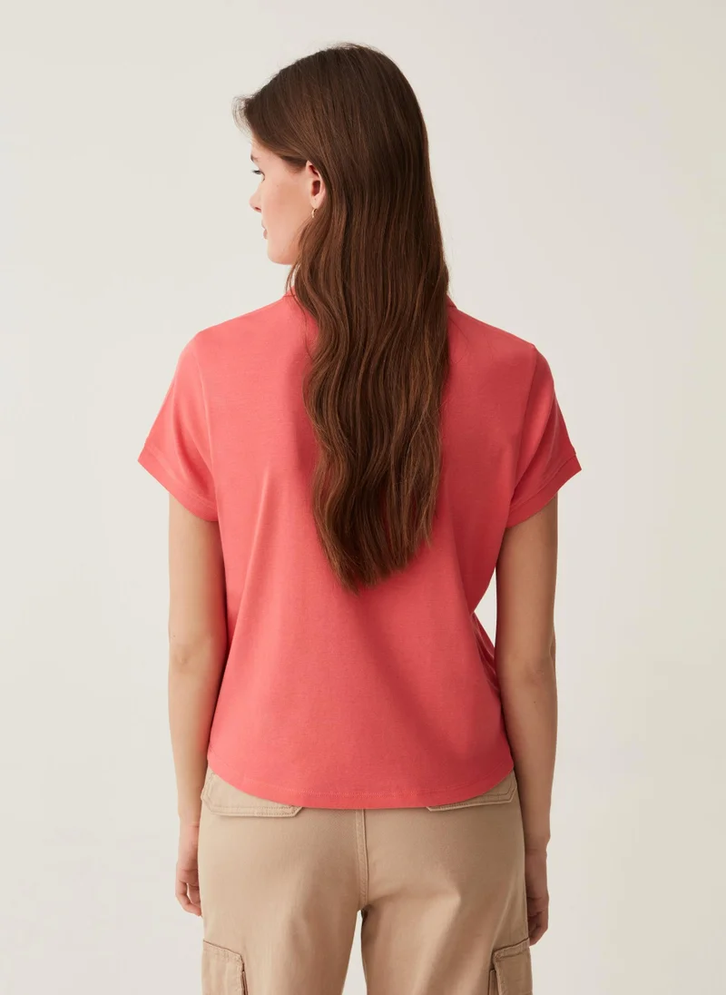 او في اس Ovs Solid Colour Cotton Polo Shirt