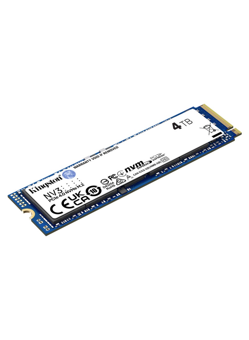 Kingston NV3 4TB M.2 2280 NVMe SSD, PCIe 4.0 Gen 4x4, Up to 6000 MB/s - SNV3S/4000G | - Image 2