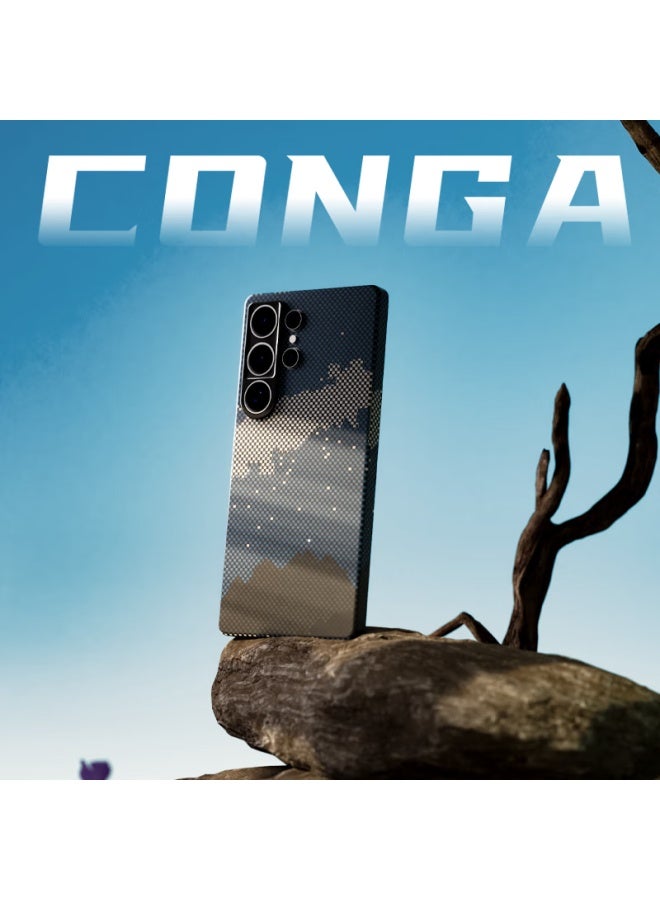 Conga Kevlar Aramid Fiber Full Protection Case For Samsung S25 Ultra, Ultra Thin Hard Shell With Shockproof, Heat Dissipation, Stand, Magnetic Absorption, And Metal Ring - Image 2
